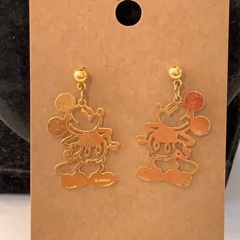 💐5/25 Disney Mickey Mouse gold tone earrings